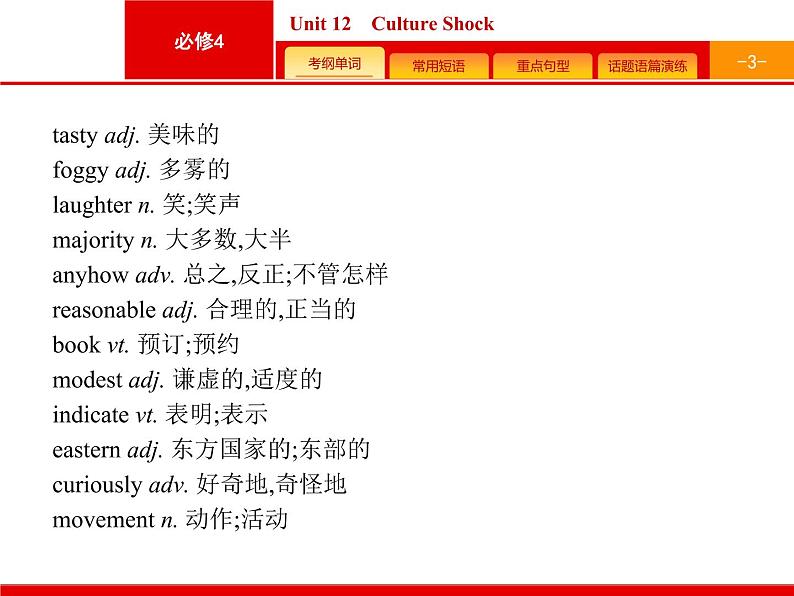 2020版高考英语北师大版一轮课件：必修4 预习案 Unit 12　Culture Shock第3页