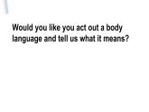 牛津上海英语高一第一学期Unit 1 Body Language 备课课件 (共15张PPT)