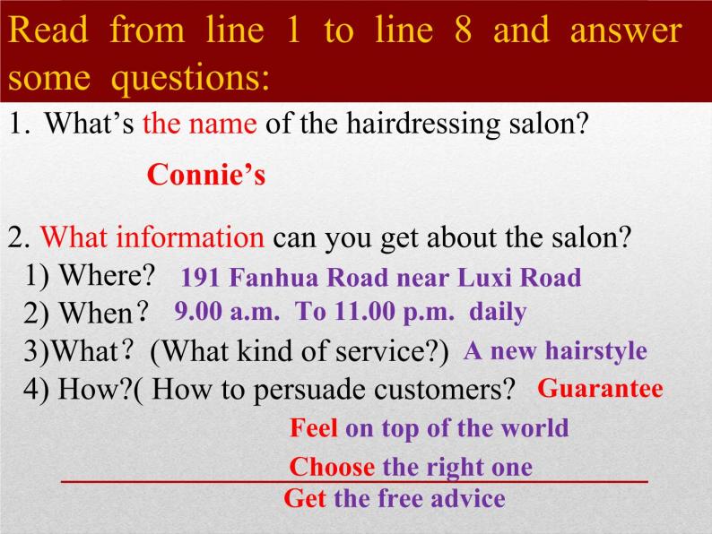 牛津上海英语高一第一学期Unit 2 Care for Hair 课件PPT (共15张PPT)05