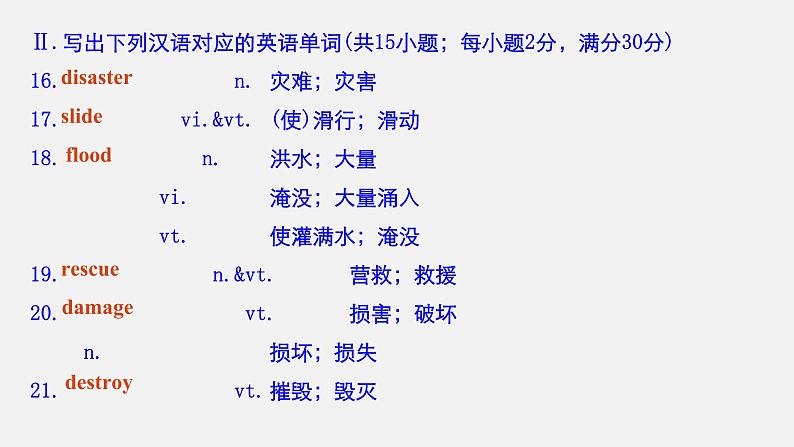 Unit 4 Natural Disasters  Period Two　Listening and Speaking & Reading and Thinking—Language Points精品课件06