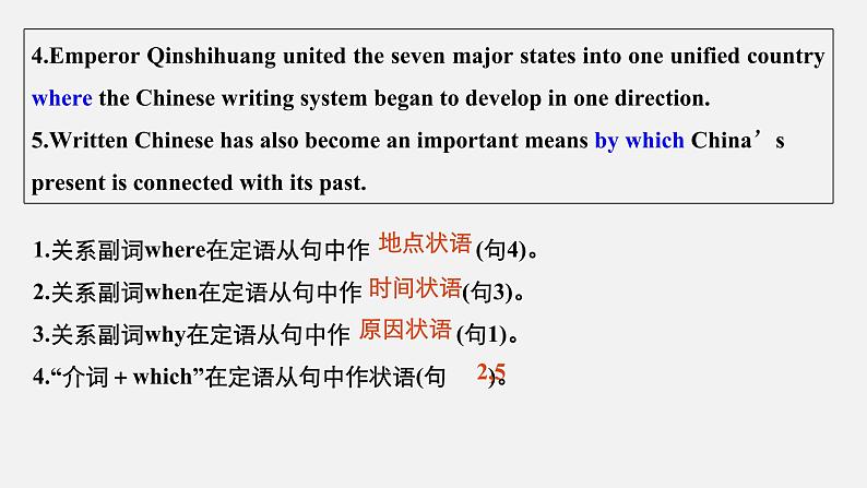 Unit 5 Languages around the world  Period Three　Discovering Useful Structures—Restrictive Relative Clauses(2)精品课件05