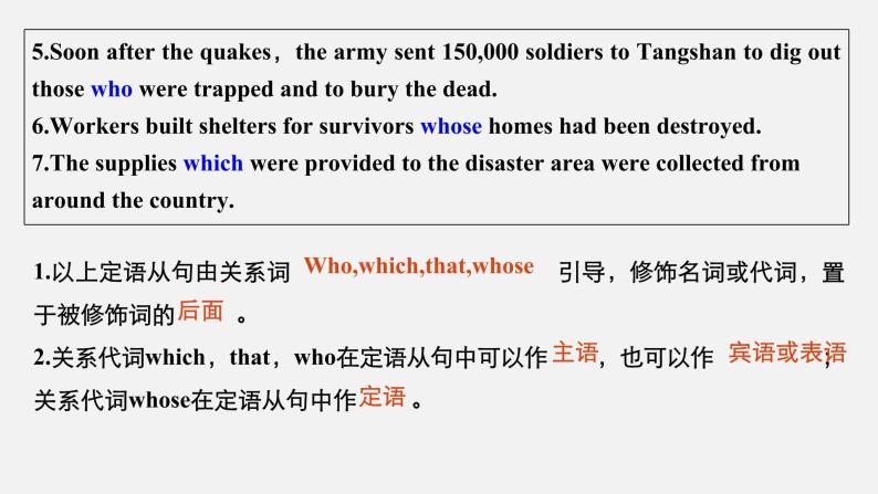 Unit 4 Natural Disasters Period Three　Discovering Useful Structures—Restrictive Relative Clauses(1)精品课件05