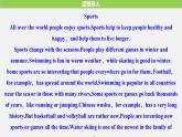 Unit 3 Sports and fitness Period One　Listening and Speaking & Reading and Thinking—Pre-reading精品课件