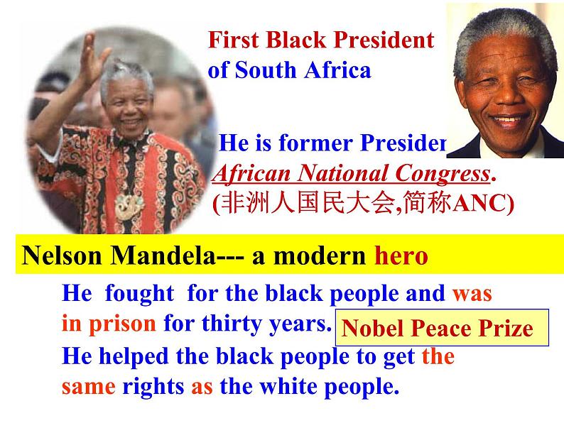 unit 5 Nelson Mandela-a modern hero reading 课件第3页