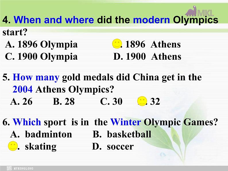 2020--2021学年人教版必修二Unit 2 the Olympic Games reading课件（13张）05