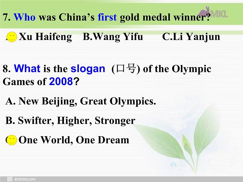 2020--2021学年人教版必修二Unit 2 the Olympic Games reading课件（13张）06