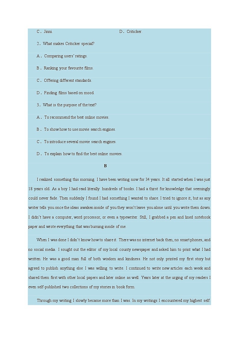 2021高考英语冲刺卷08（含解析）02