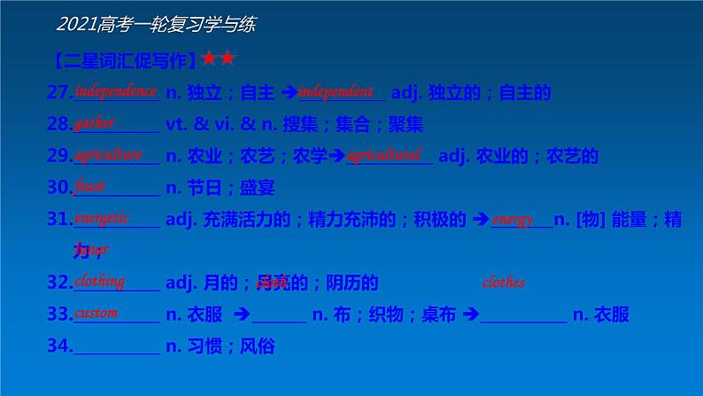 必修3 Unit1 Festivals around the world（核心素养精讲课件）-2021年高考英语一轮复习学与练08