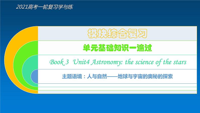 必修3 Unit4 Astronomy the science of the stars（核心素养精讲课件）-2021年高考英语一轮复习学与练02