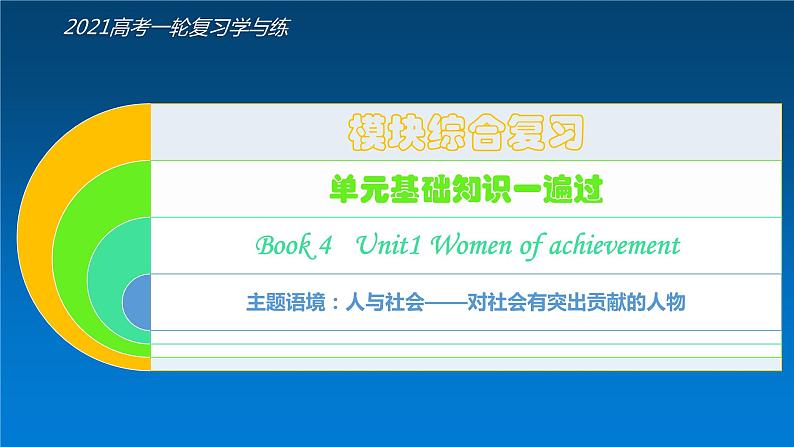 必修4 Unit1 Women of achievement（核心素养精讲课件）-2021年高考英语一轮复习学与练 (2)02