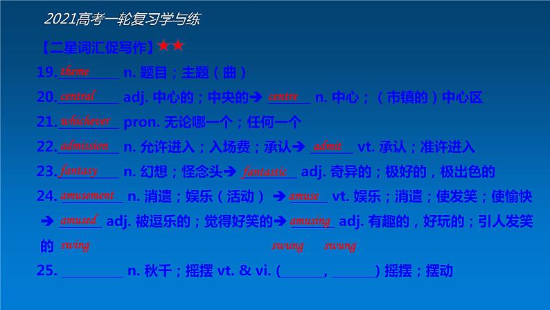 必修4 Unit5 Theme parks（核心素养精讲课件）-2021年高考英语一轮复习学与练07