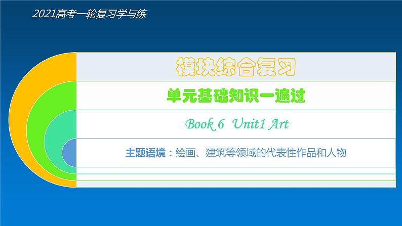 选修6 Unit1 Art（核心素养精讲课件）-2021年高考英语一轮复习学与练02