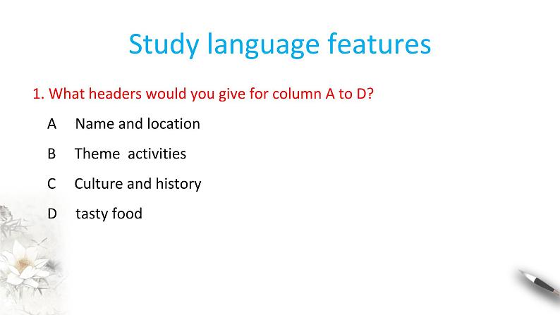 Unit 3 Fascinating parks Review 3.4 Reading for writing-Using language 2 课件08