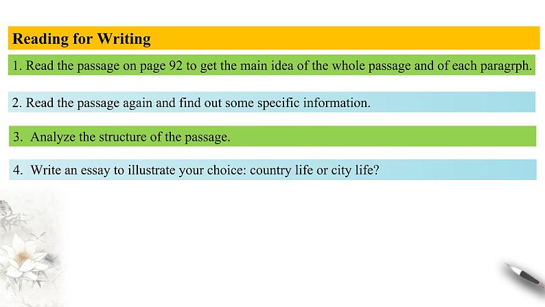 Unit 5 Working the land Review5.4 Reading for writing-Using language 2 课件03