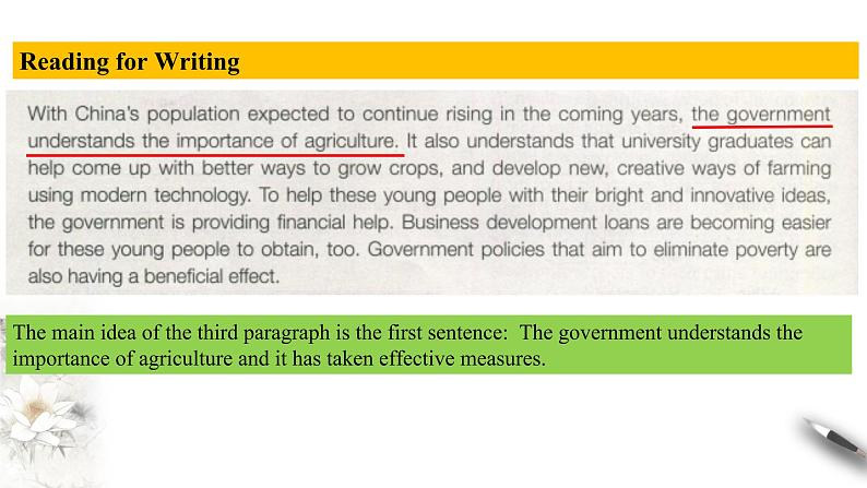 Unit 5 Working the land Review5.4 Reading for writing-Using language 2 课件06