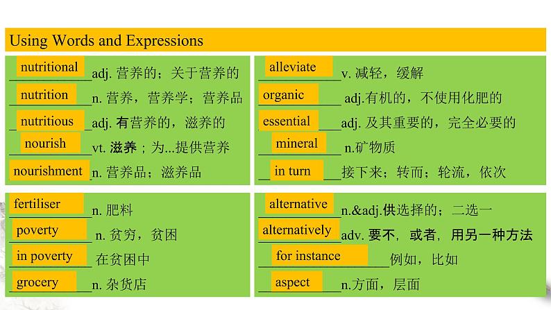 Unit 5 Working the land Review 课件06