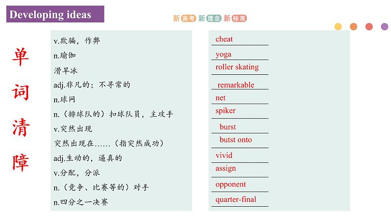 Unit 3 Faster, higher, stronger Period 3 Developing ideas and presenting Ideas-课件（外研版选择性必修第一册）08