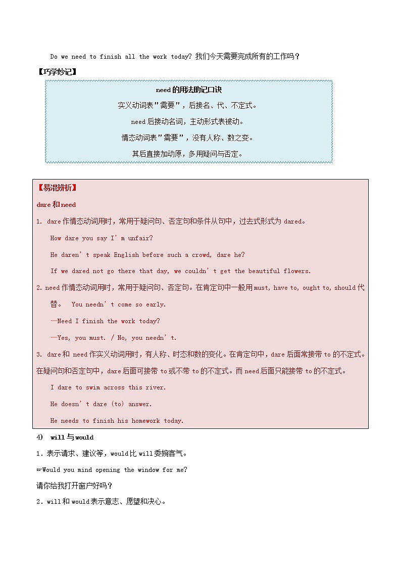 2021届高考英语一轮复习考点13情态动词和虚拟语气考点归纳 试卷03