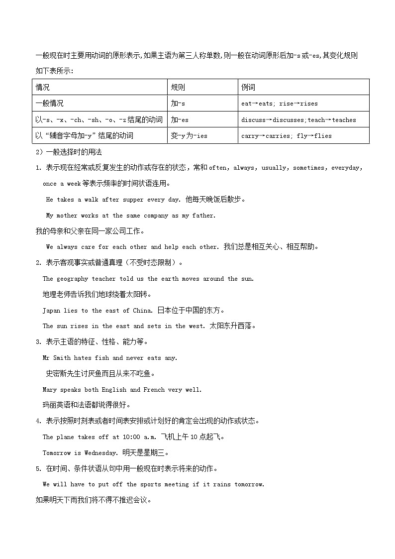 2021届高考英语一轮复习考点08一般体考点归纳 试卷02