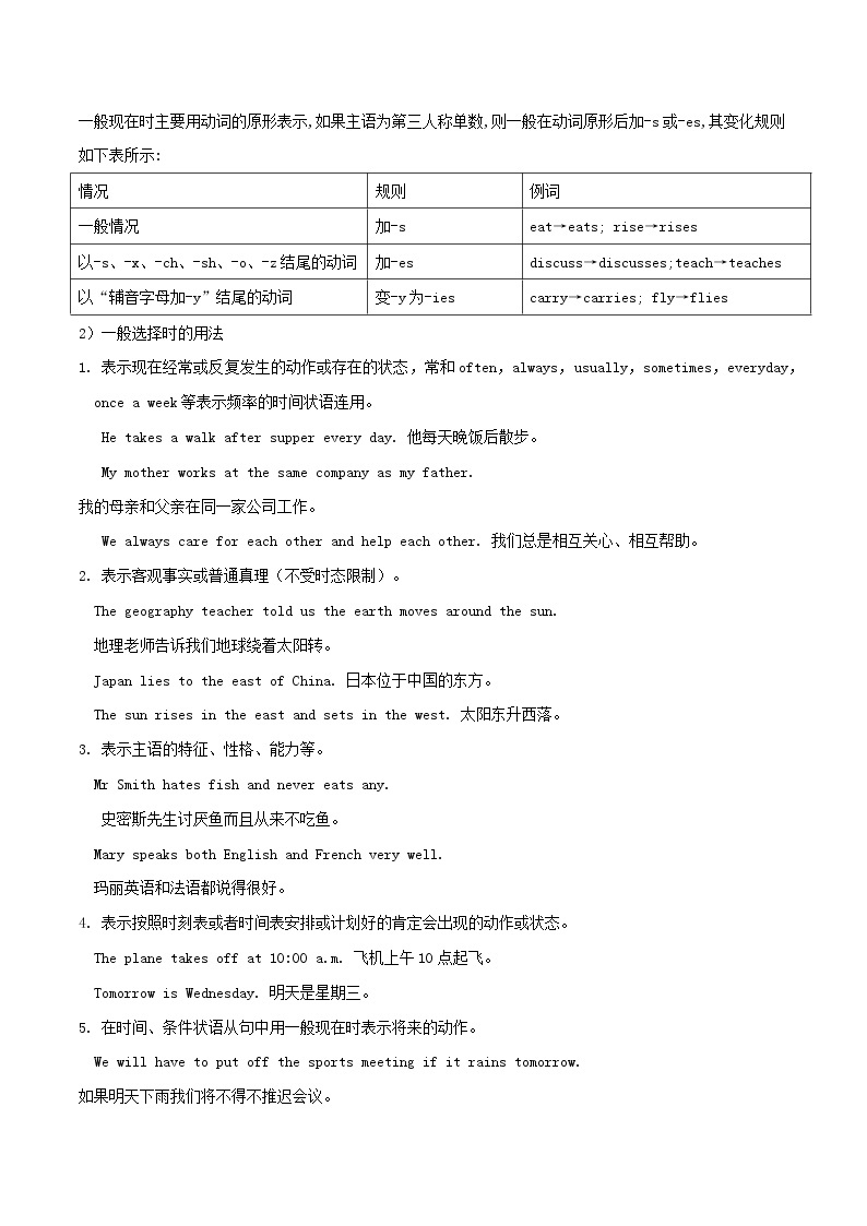 2021届高考英语一轮复习考点08一般体考点归纳 试卷02