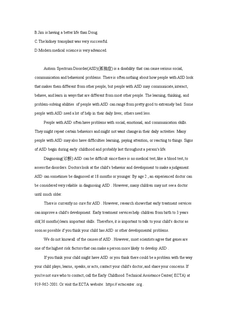 2021届高考英语阅读理解题型精准练——推理判断题02