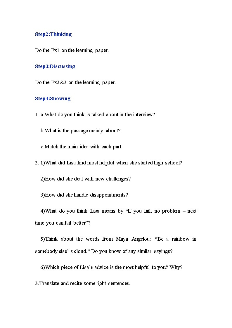 高一英语-外研版-2020同步备课资料 unit1 第6课时 developing ideas 教案学案练习课件02