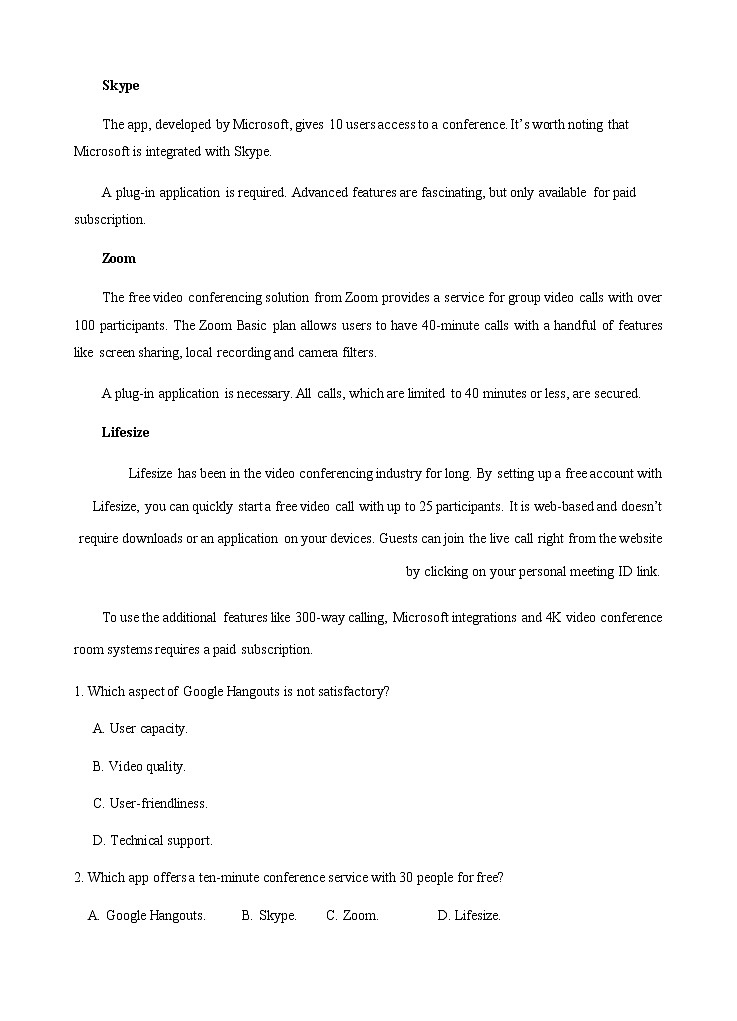 广东省佛山市2021届高三上学期教学质量检测（一模）英语试题（Word版，含答案）02