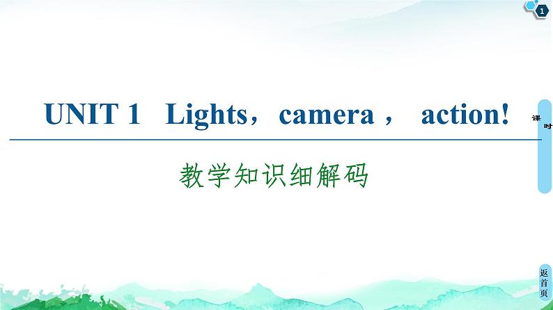 牛津译林版 (2019) Unit 1 Lights camera action!教学知识PPT课件+学案01