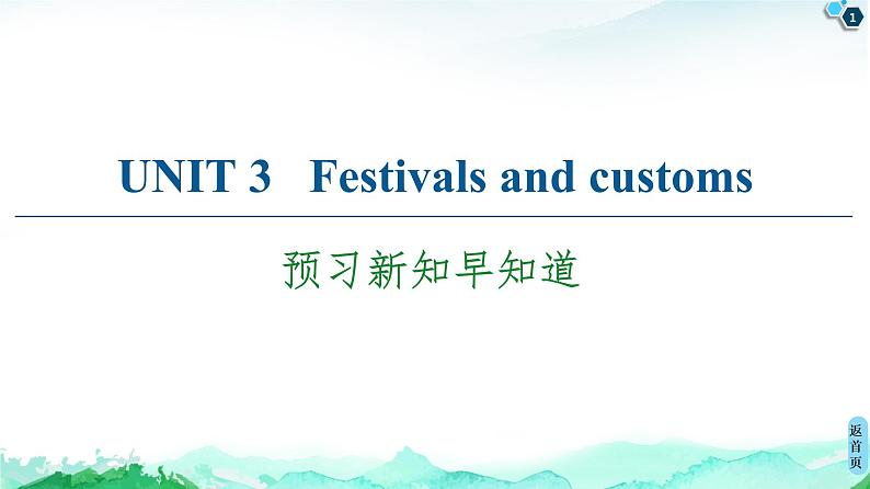 牛津译林版 (2019) Unit 3   Festivals and customs  课前预习PPT课件+学案01