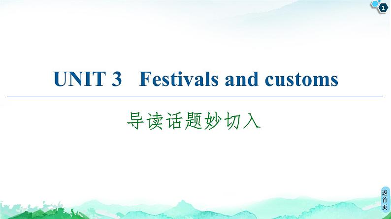 牛津译林版 (2019) Unit 3   Festivals and customs  课文导读PPT课件+学案01