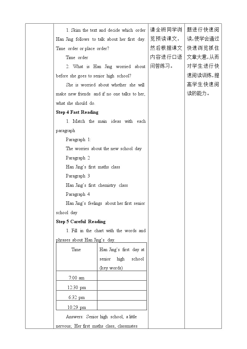 Welcome Unit-Reading and Thinking教案02
