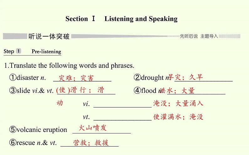 Unit 4 Natural Disasters Listening and Speaking 课件06