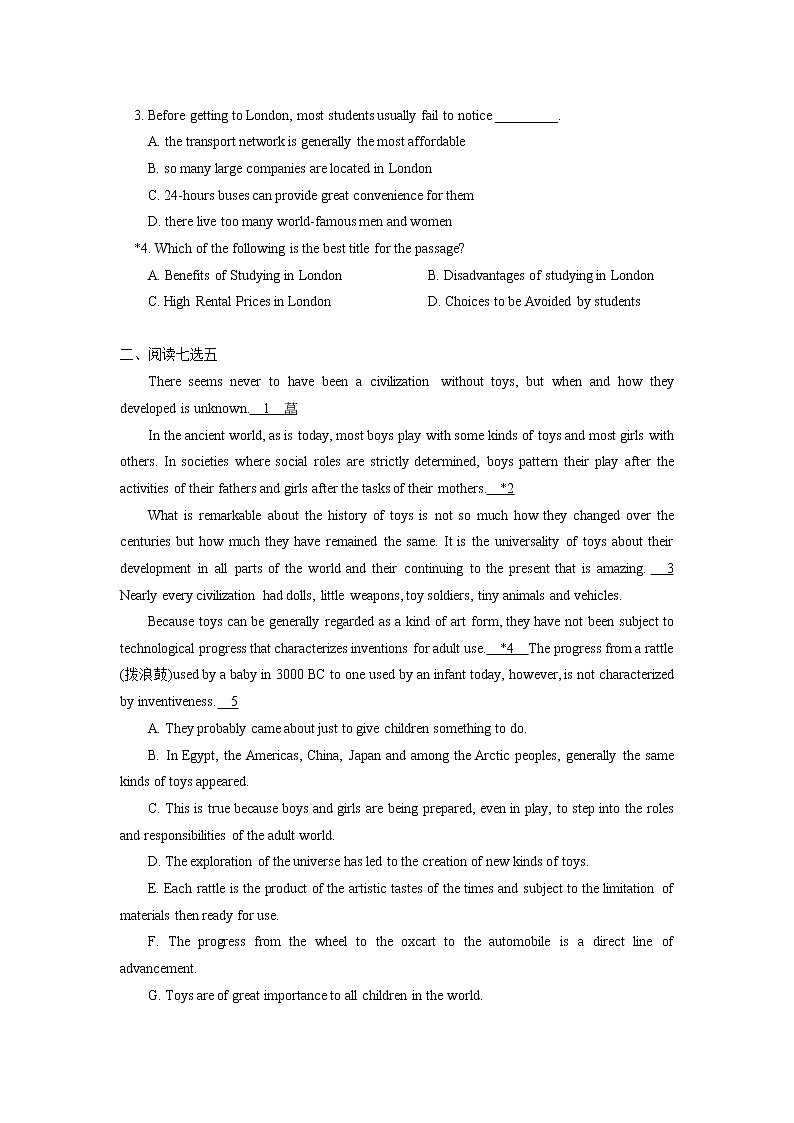 高中英语人教版（2019）必修二A Speech About the Impact of Music同步练习02