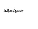 人教版(2019) 高二英语 选择性必修1 Unit1 People of Achievement  Listening and Speaking (Workbook)-课件