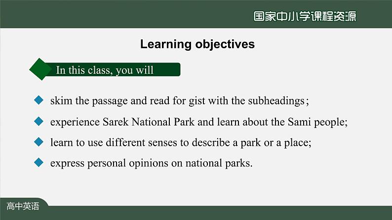 人教版(2019) 高二英语 选择性必修1 Unit3 Fascinating Parks  Reading and Thinking-课件02