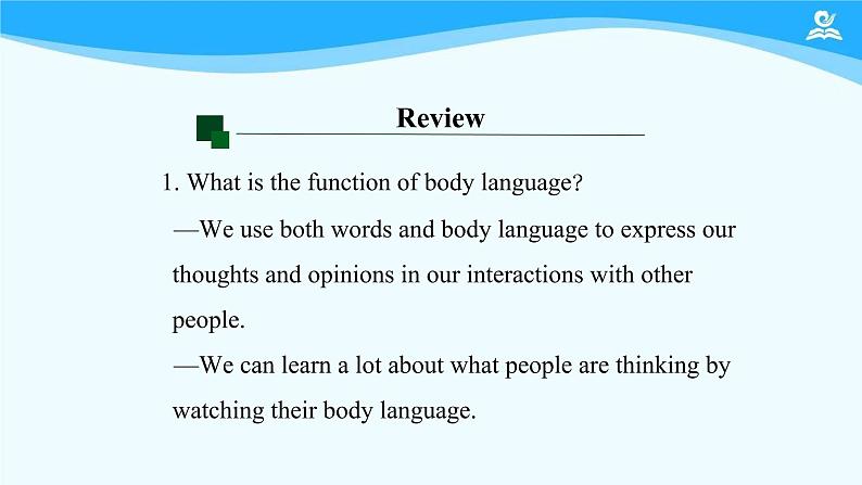 人教版(2019) 高二英语 选择性必修1 Unit4 Body Language  Listening and Speaking(Workbook)-课件03