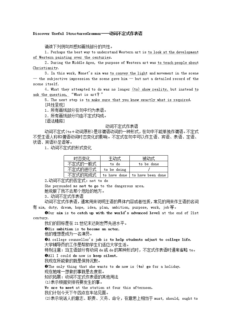新教材高中英语 选择性必修三Unit1ArtSectionⅡLearningAboutLanguage学案（含解析）02