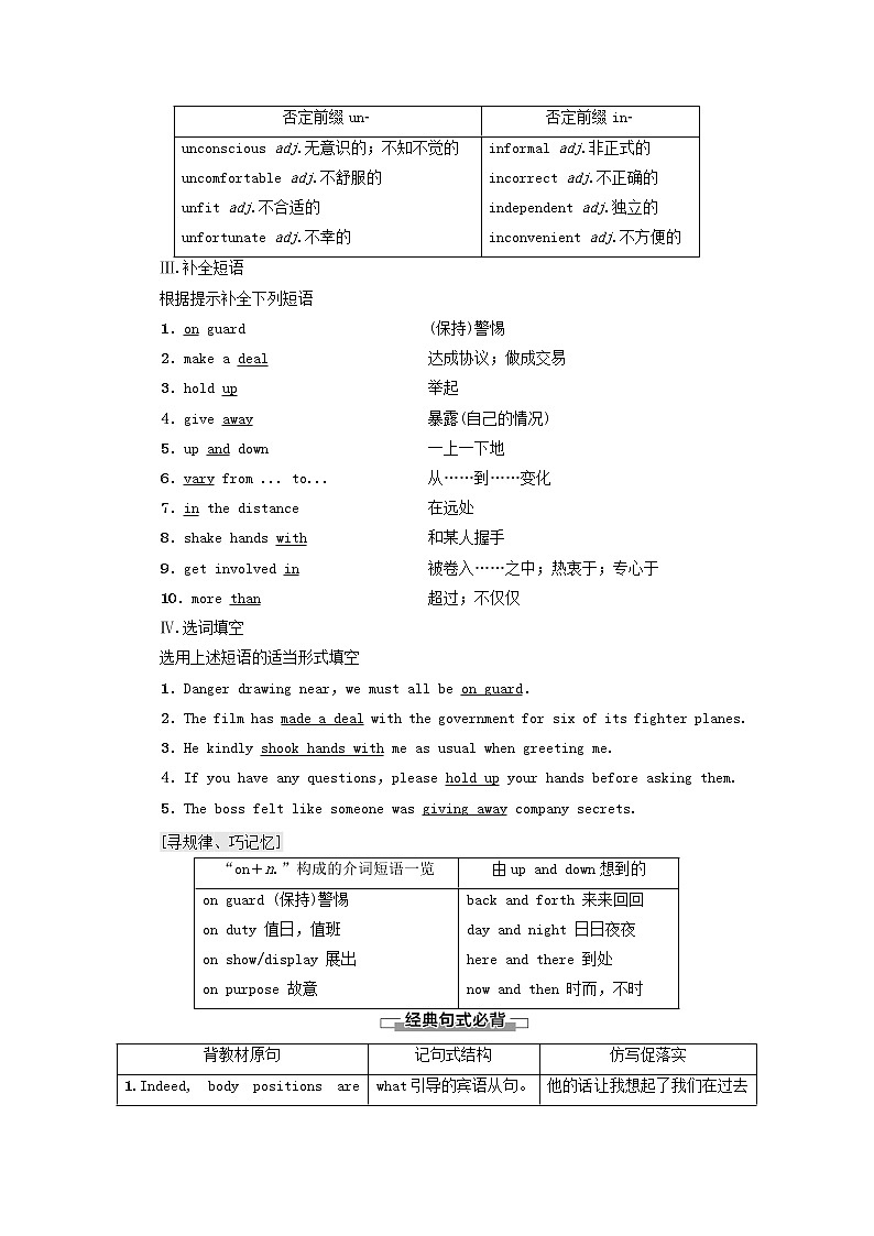 外研版 必修4高中英语Module3BodyLanguageandNon_VerbalCommunicationSectionⅡLanguagePointsⅠIntroduction&ReadingandVocabulary学案（含解析）02