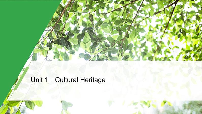 Unit 1 Cultural heritage 精品讲义课件Period Two　Listening and Speaking & Reading and Thinking—Language points01