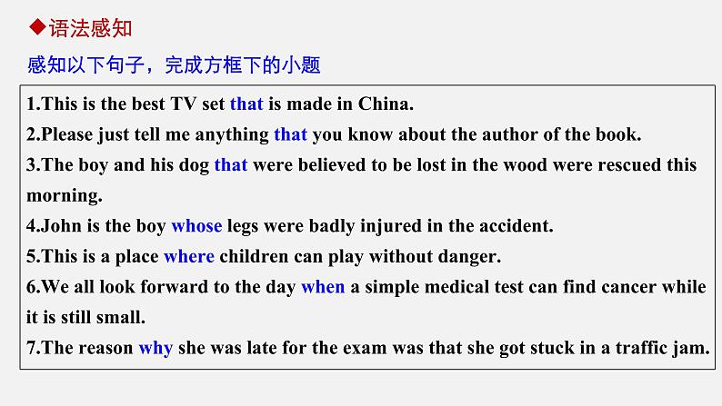 Unit 1 Cultural heritage 精品讲义课件Period Three　Discovering Useful Structures—Restrictive relative clauses(3)04