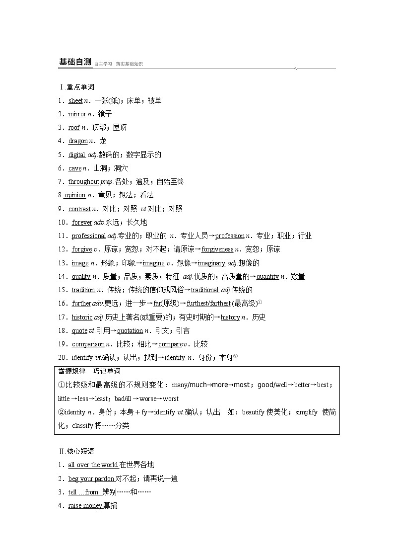 Book2 Unit 1 Period Four知识点　Listening and Talking，Reading for Writing，Assessing Your Progress & Video Time02