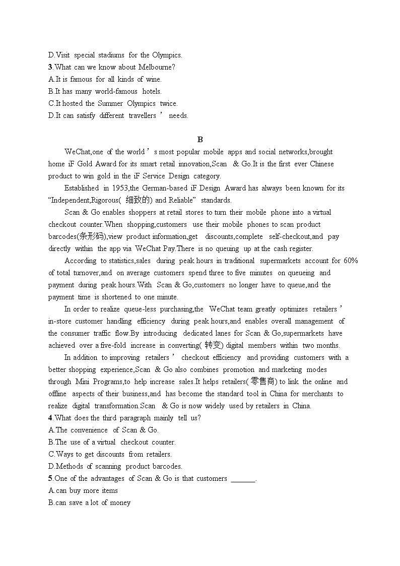 2021届高考英语外研版一轮复习  必修5 Module 4 阅读理解题组02