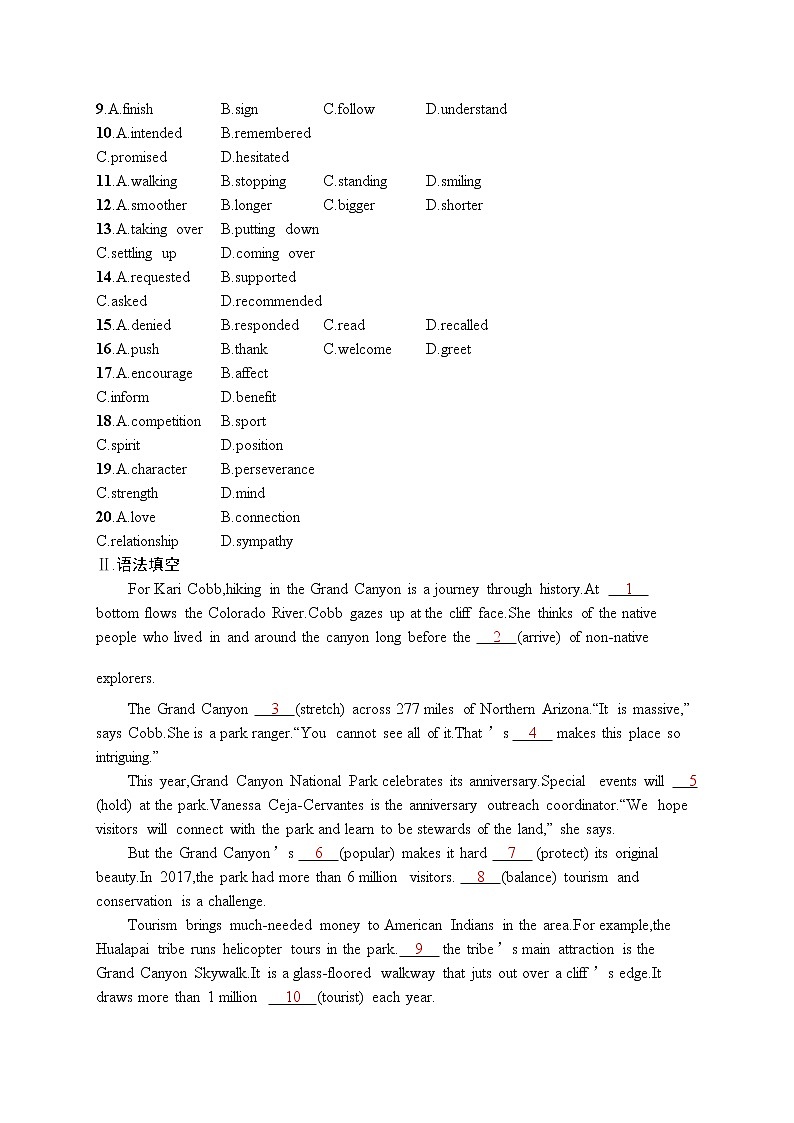 2021届高考英语外研版一轮复习  必修5 Module 5 语言运用题组02