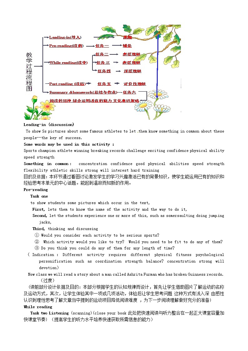 高中英语 Unit1 Breaking records 教学设计 新人教版选修903