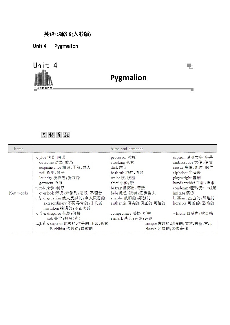 人教版高中英语选修八练习：unit 4 第一学时　reading and comprehension01