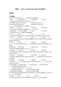 英语选修7&8Unit 1 A land of diversity课时作业
