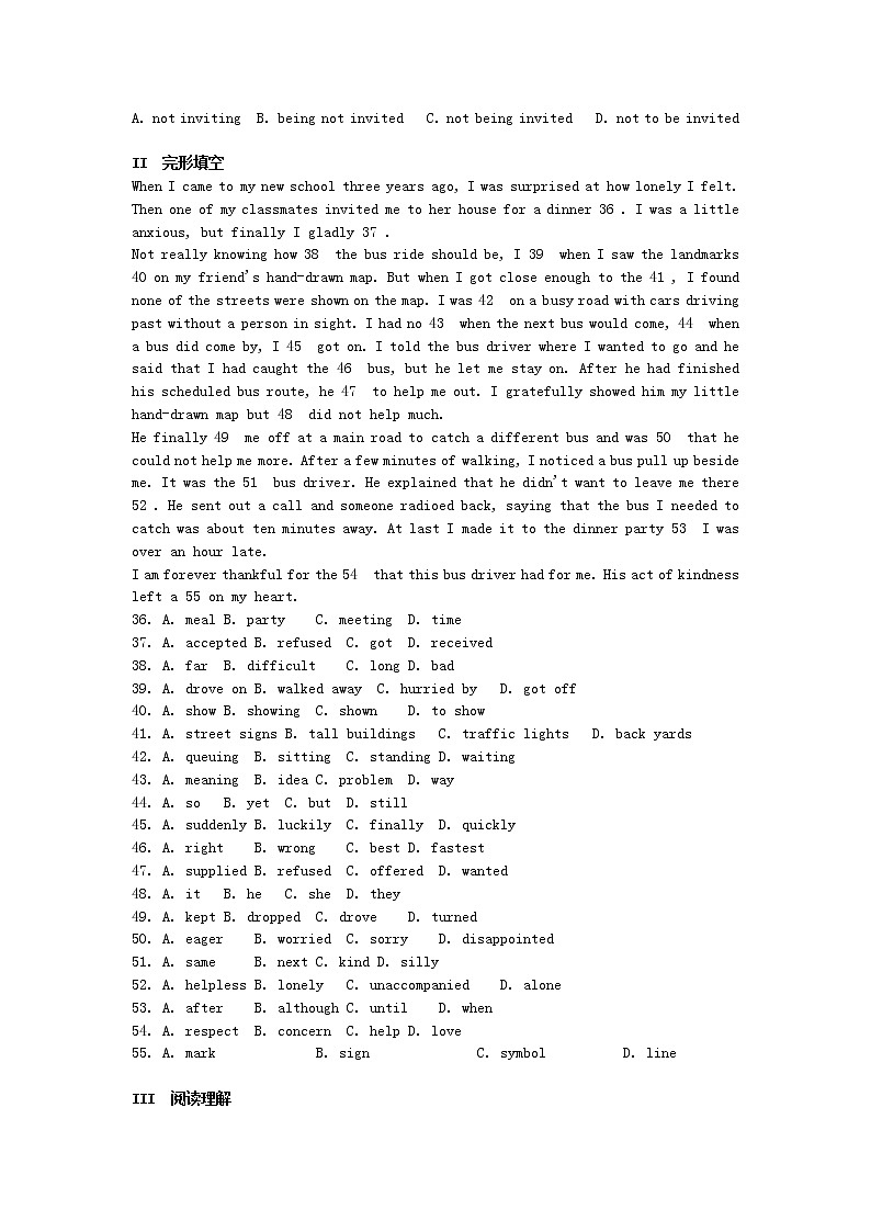 高中英语 Unit1 Living well单元测试1 新人教版选修702