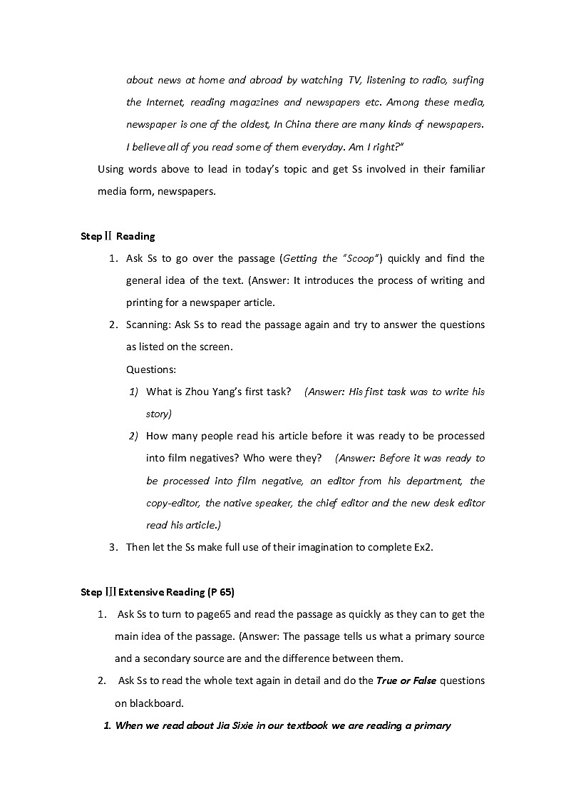 高中英语同步经典教案：unit 4 making the news period 4（人教版必修5）02