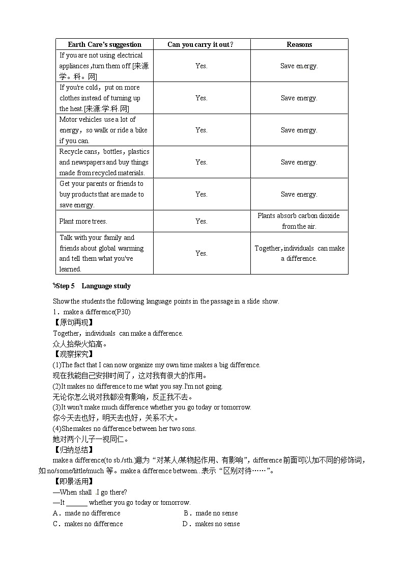 Unit 4 Global warming Period 5 Reading and Writing 优秀教案（人教版选修6）03