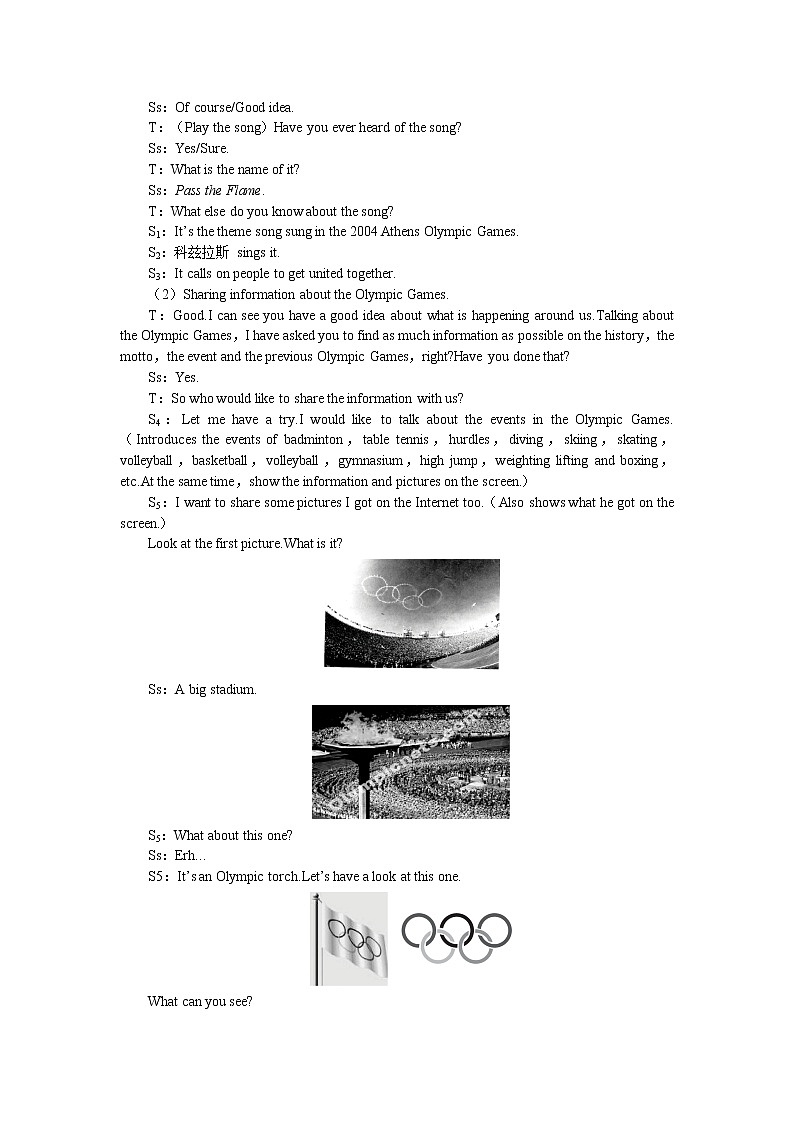 英语优秀教案（人教版）：必修二（Unit2 The Olympic Games--Period1 Reading）02